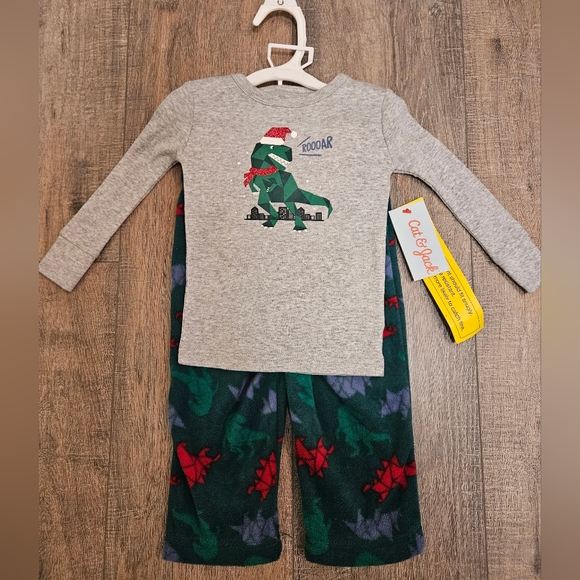 Boys dinosaur Christmas pajamas - Picture 1 of 5